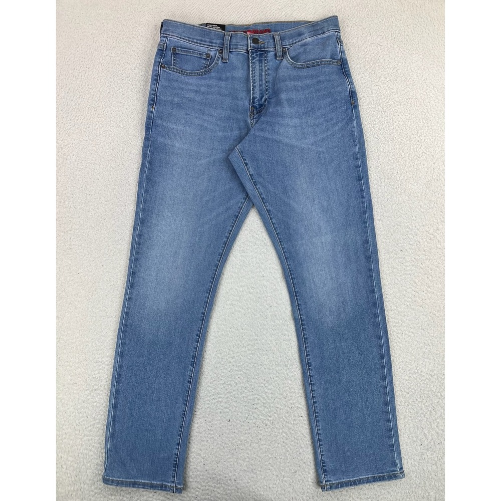 Lucky Brand 410 Jeans Mens 32x32 Blue Athletic Straight Denim Light Wash NEW